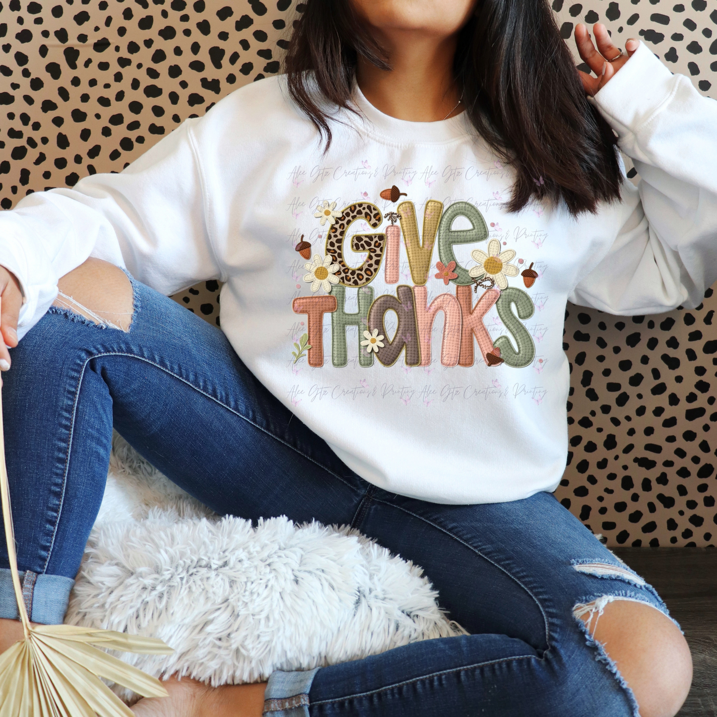 Give Thanks floral Shirt/ Sweater