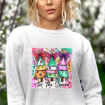 Tis The Season Colorful trees Shirt/ Sweater