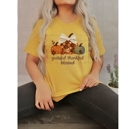 Grateful, Thankful Blessed Shirt/ Sweater