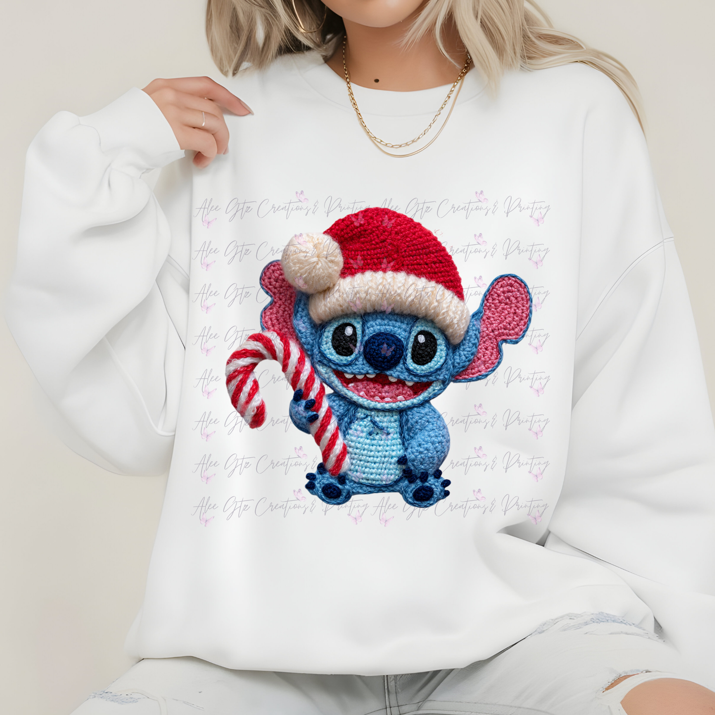 Stitch Faux Embroider Shirt/ Sweater