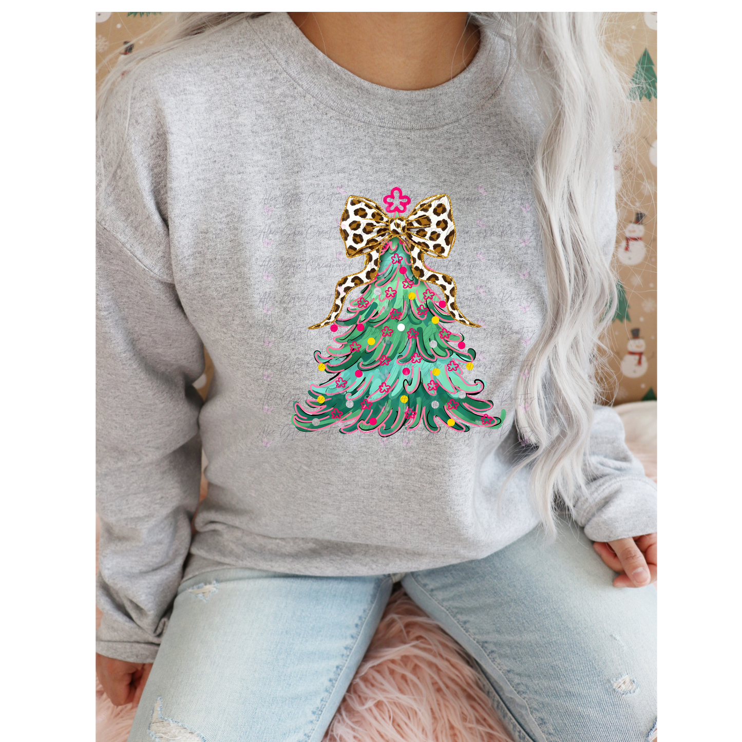 Cheetah Bow Coquete tree Shirt/ Sweater