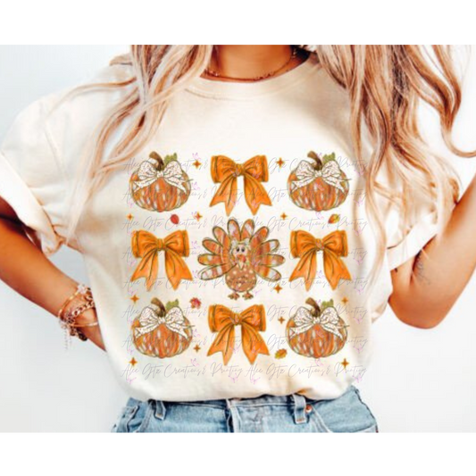 Coquete pumpkin and turkey Shirt/ Sweater
